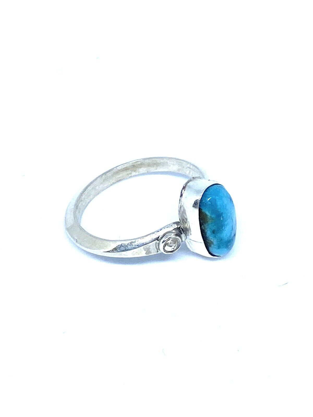 Native American Sterling Silver Navajo Handmade Natural Turquoise Ring Size 8.5