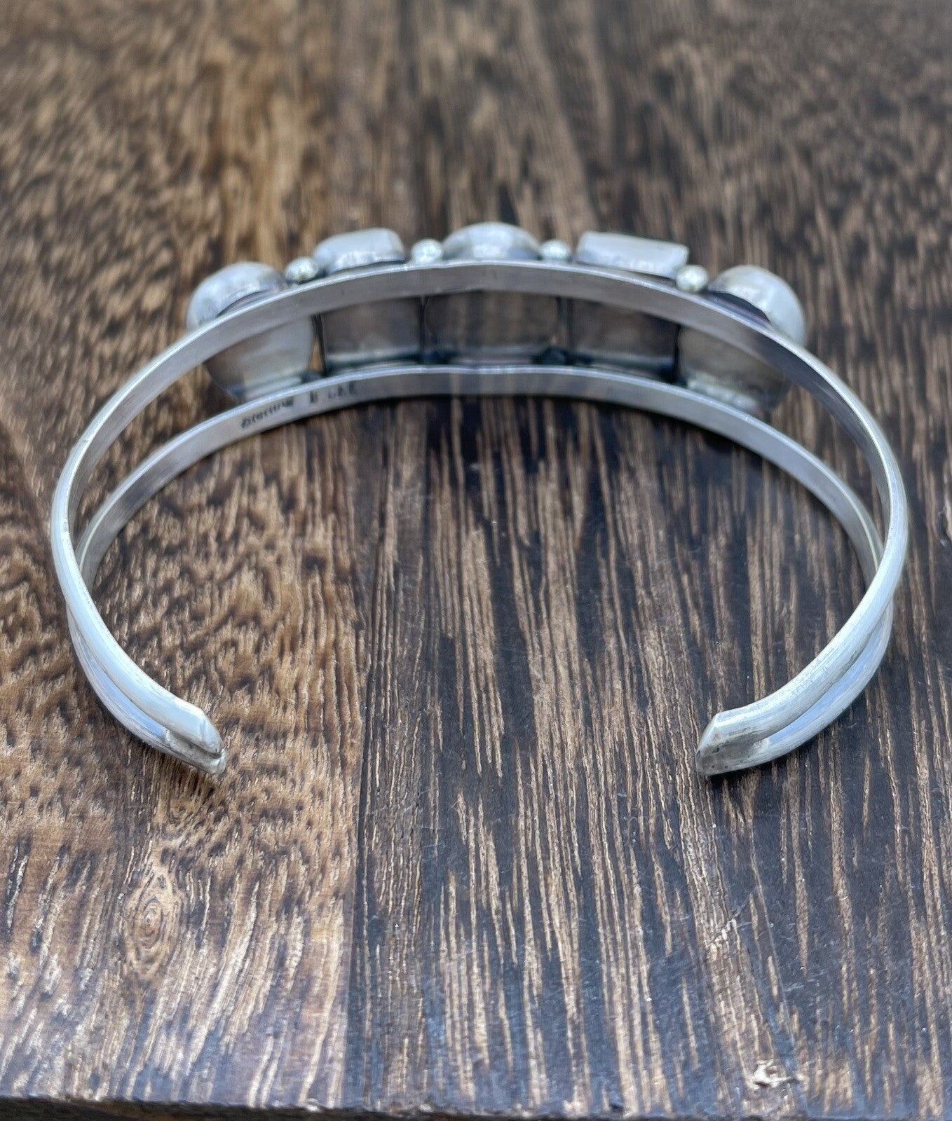 Native American Navajo Handmade Sterling Silver Multi Stone color Cuff Bracelet