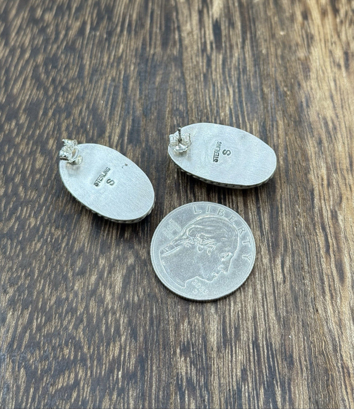 Native Navajo Handmade Sterling Silver Cotton Candy Dahlia Stud Earrings