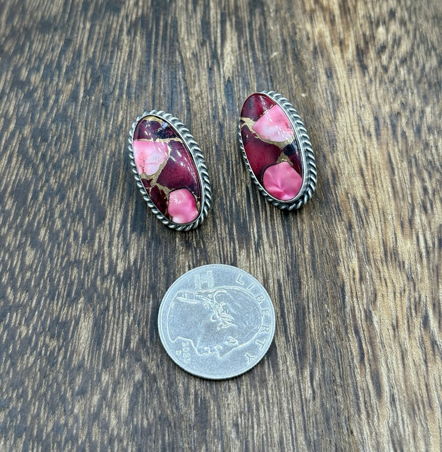 Native Navajo Handmade Sterling Silver Dahlia Rose Stud Earrings