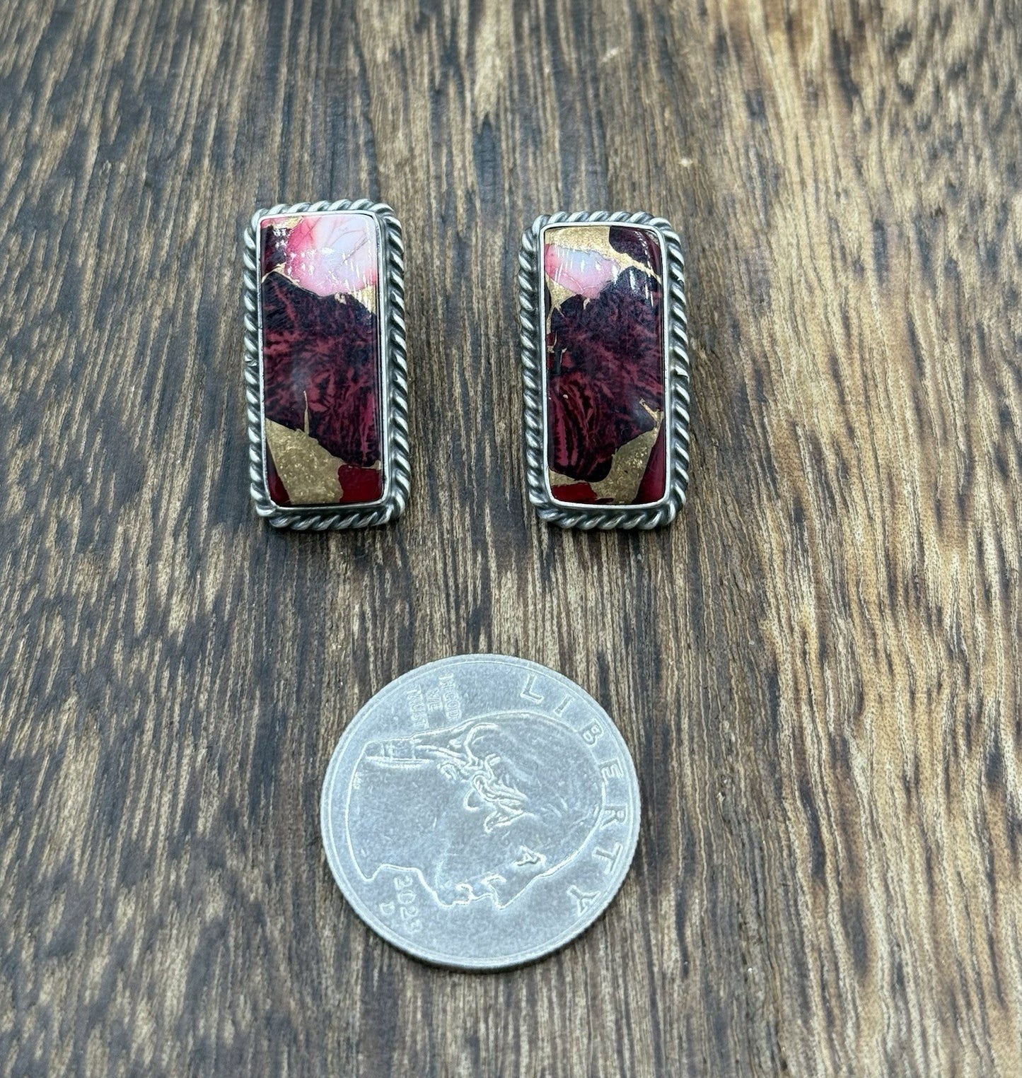 Native Navajo Handmade Sterling Silver Dahlia Rose Stud Earrings