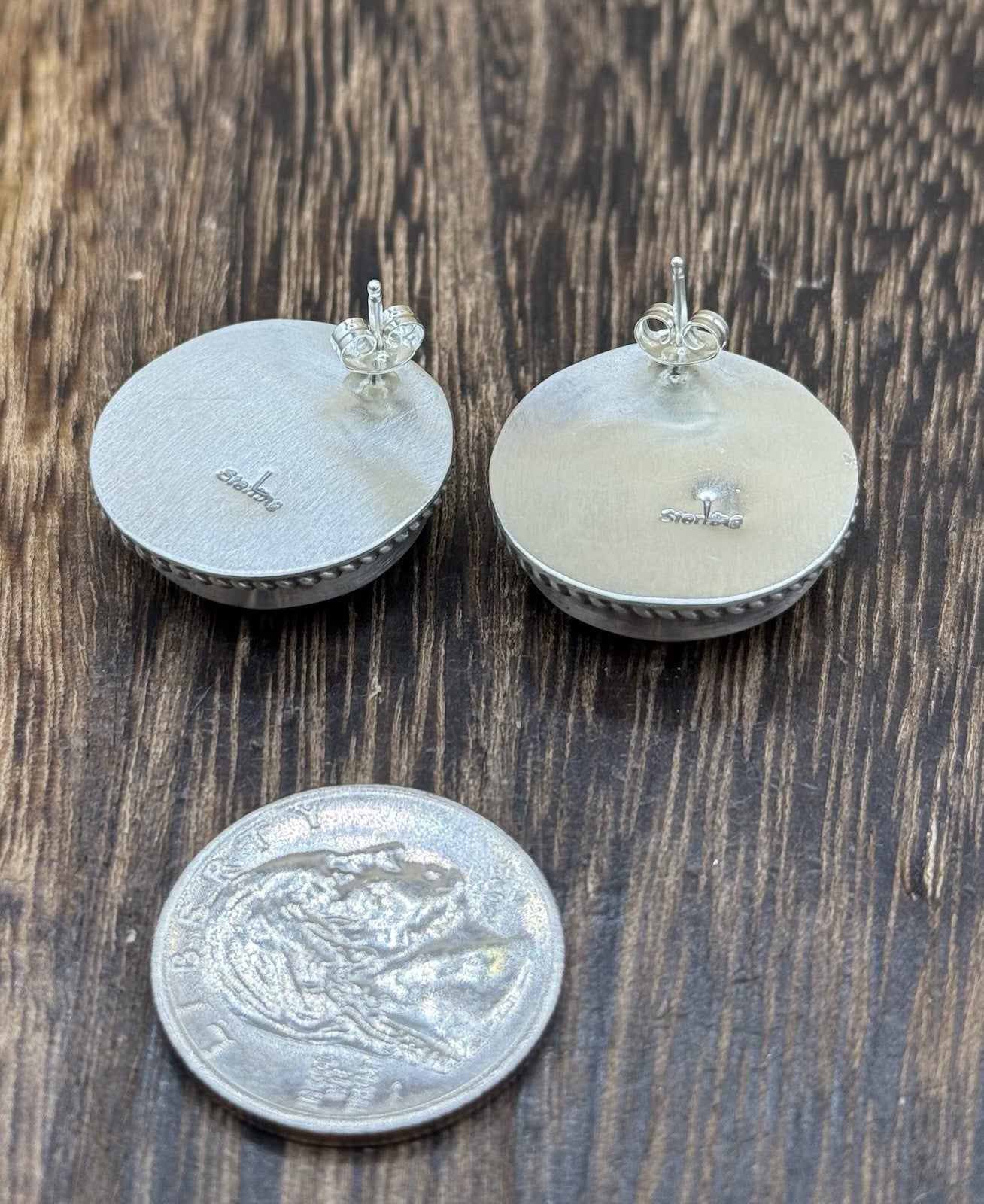 Navajo Handmade Sterling Silver Violet Rose Dahlia Post Earrings Letricia Largo