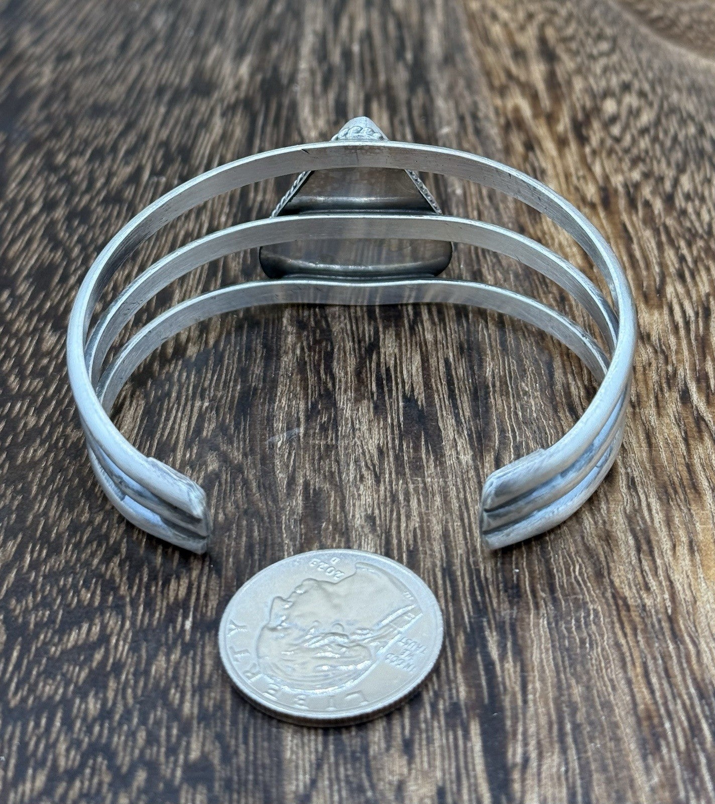 Native American Navajo Handmade Sterling Silver Royston Turquoise Cuff Bracelet