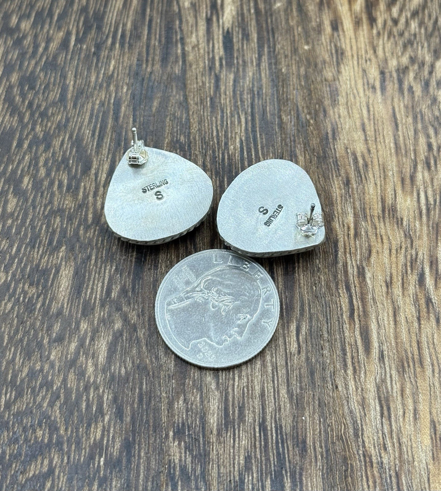 Native Navajo Handmade Sterling Silver Cotton Candy Dahlia Stud Earrings