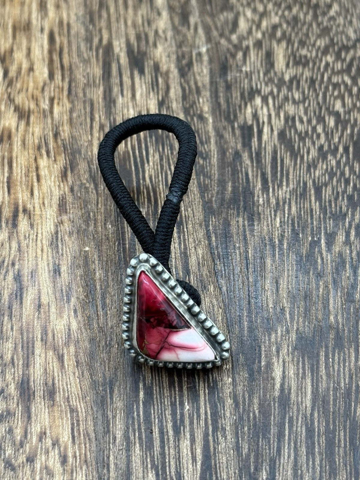 Native American Navajo Handmade Sterling Silver Dahlia Rose Hair Tie