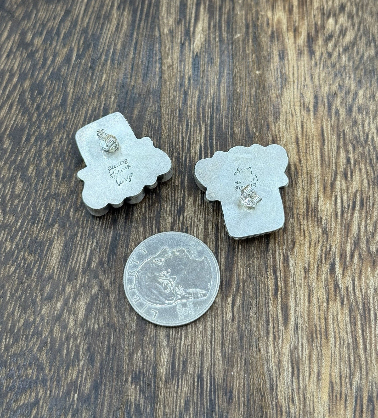 Navajo Handmade Sterling Silver Multi Color Spiny Pink Shell Cluster Earrings