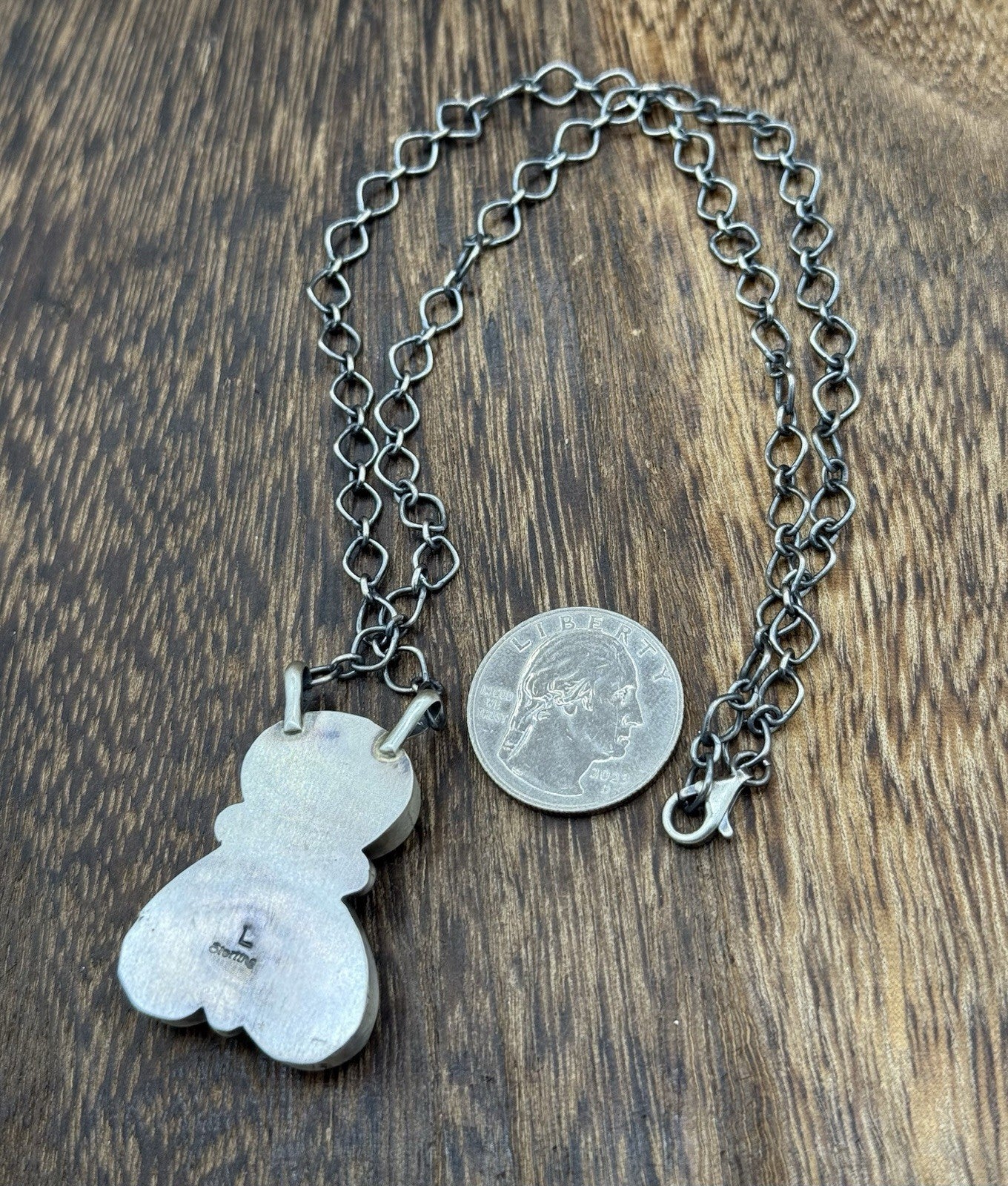 Navajo Handmade Sterling Silver Cotton Candy Dahlia Cluster Bar Necklace 18”