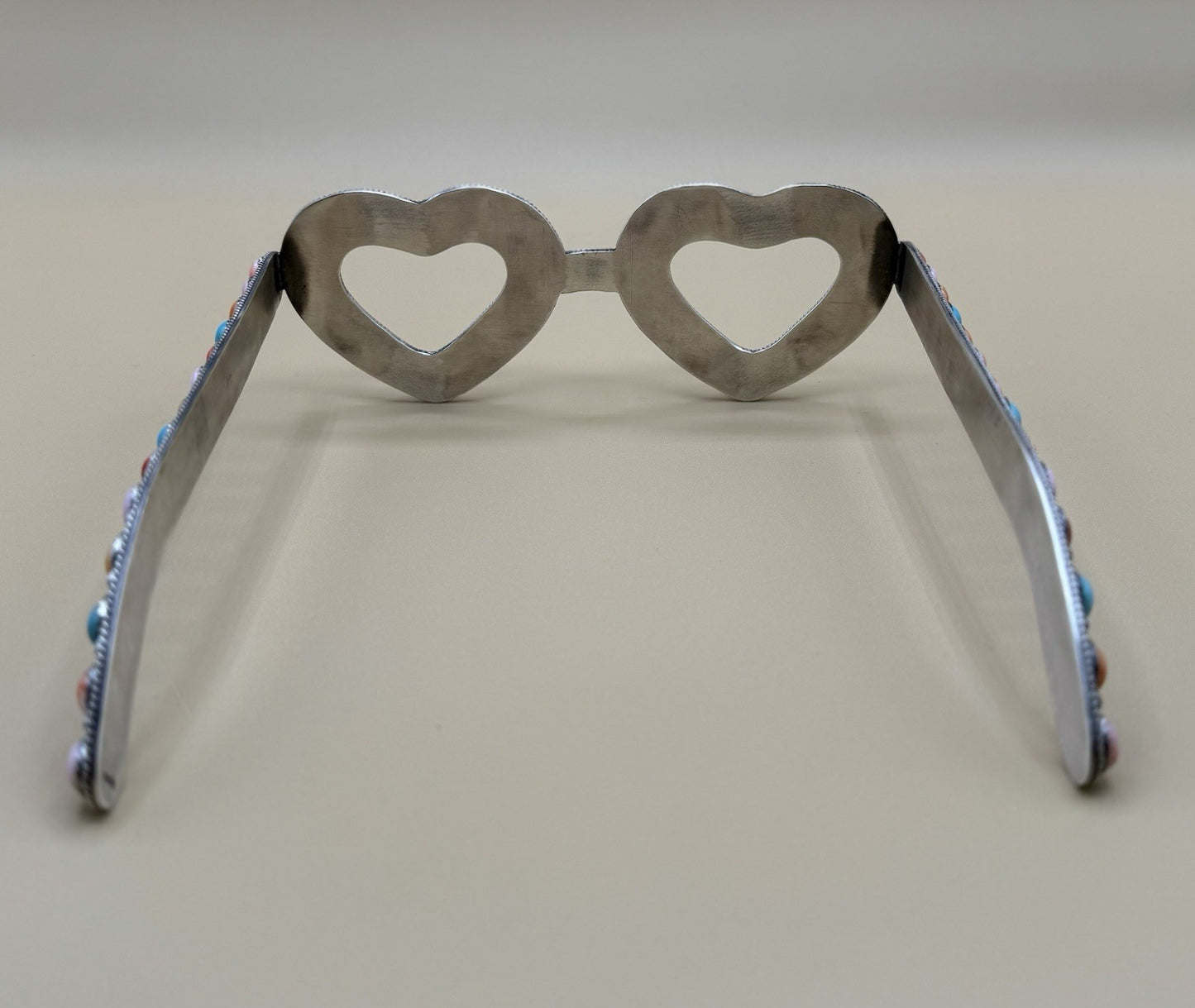 First Ever Navajo Handmade Sterling Silver Multi Stone Glasses By Tricia Smith