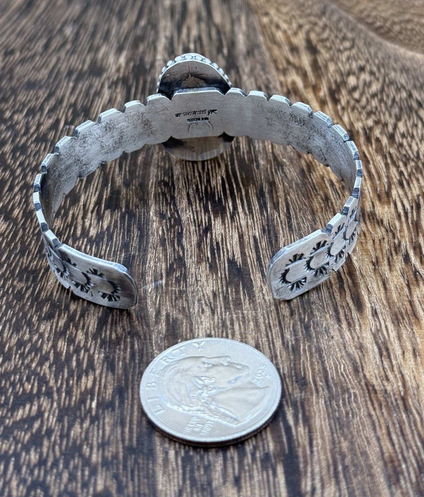 Navajo Handmade Sterling Silver Golden Hills Turquoise Stacker Cuff Bracelet