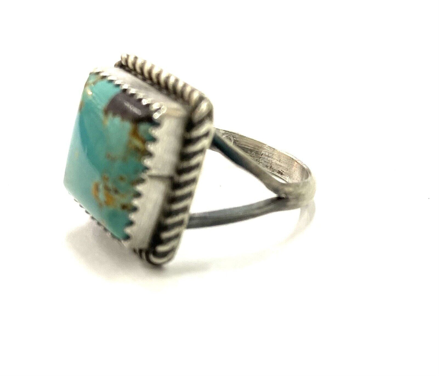 Native American Sterling Silver Navajo Handmade Natural Turquoise Ring Size 5