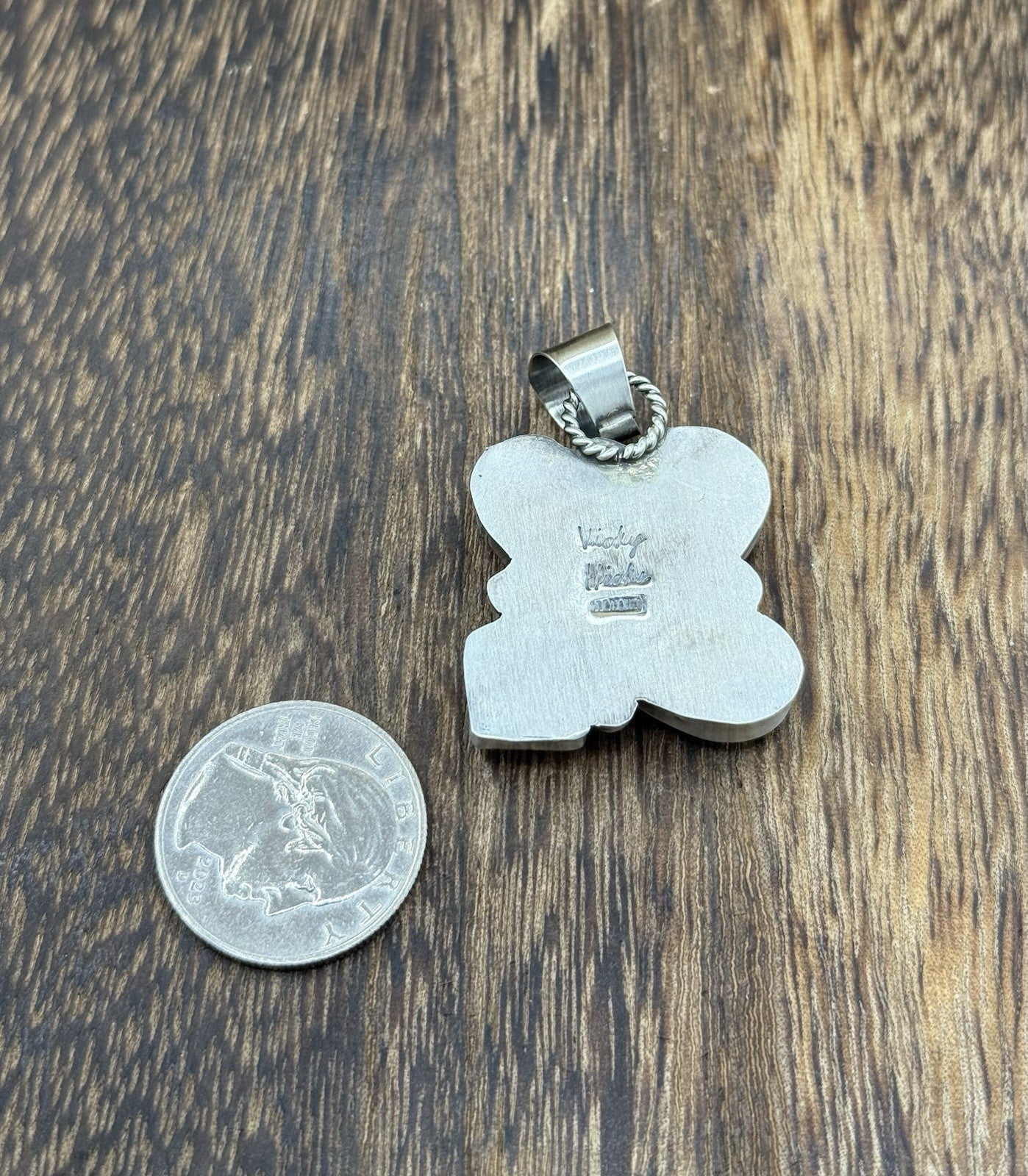 Navajo Handmade Sterling Silver Multi Color Turquoise Spiny Cluster Pendant