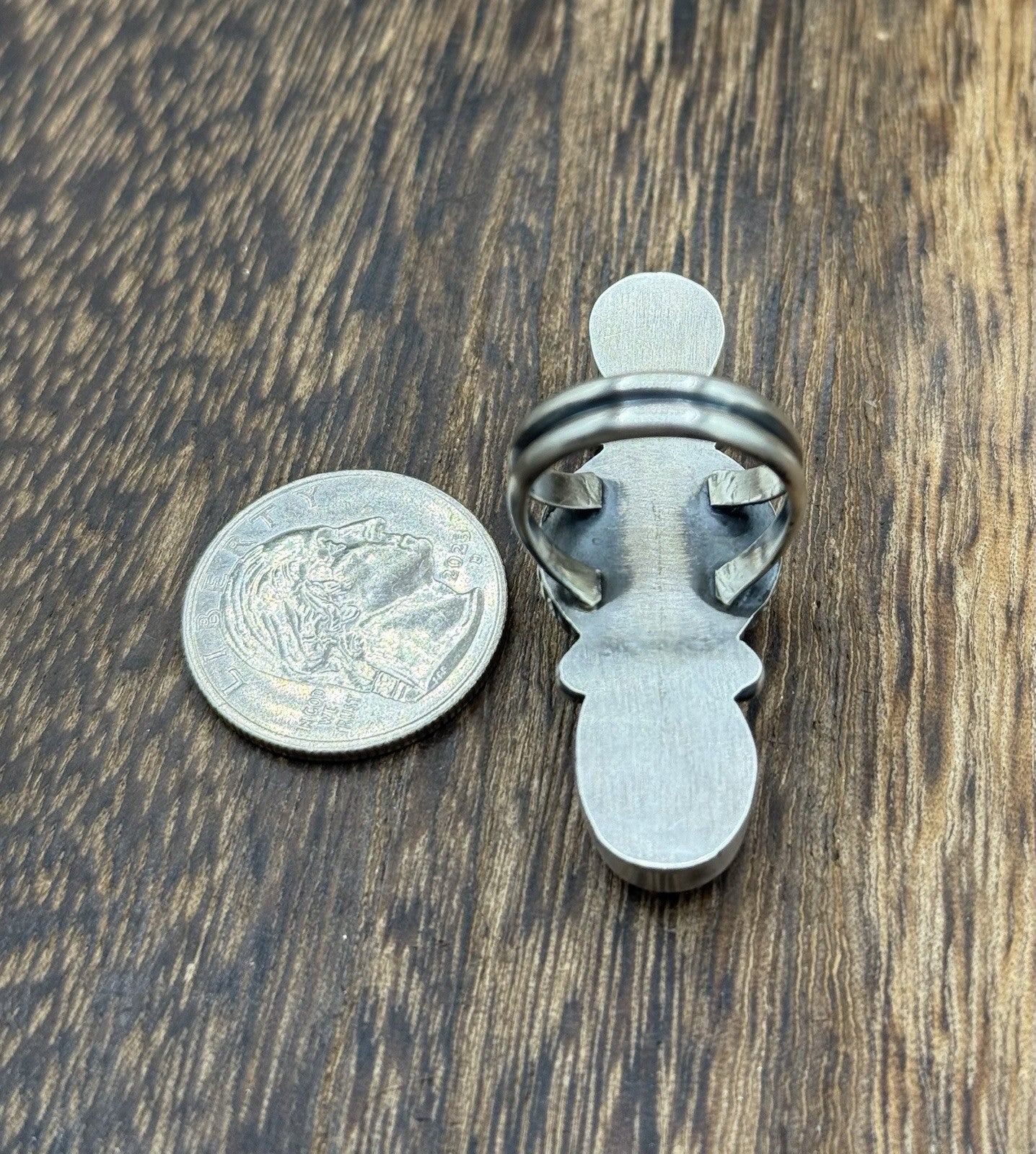 Native Navajo Handmade Sterling Silver Mixed Stone Turquoise Cluster Ring Size 7