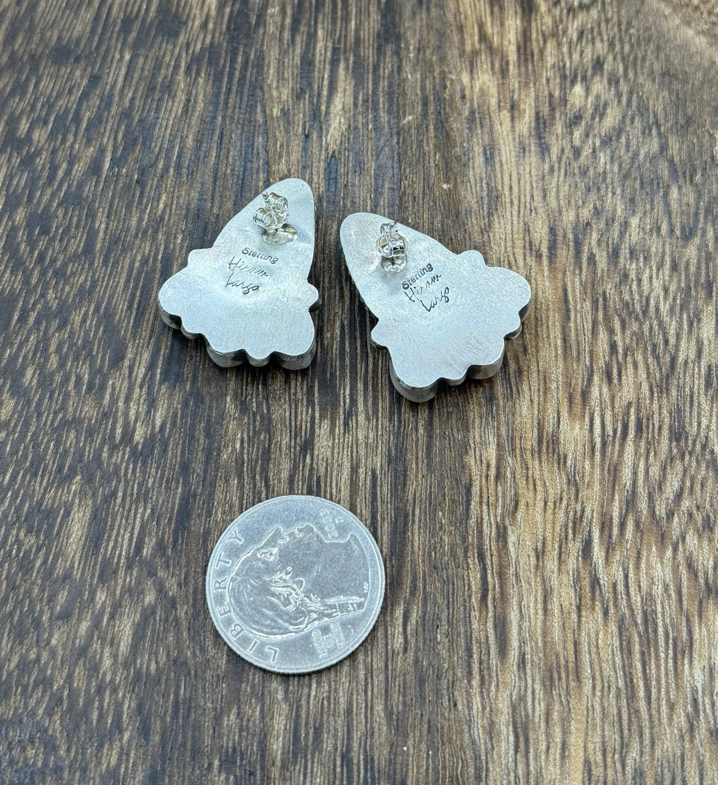 Navajo Handmade Sterling Silver Multi Color Spiny Pink Shell Cluster Earrings