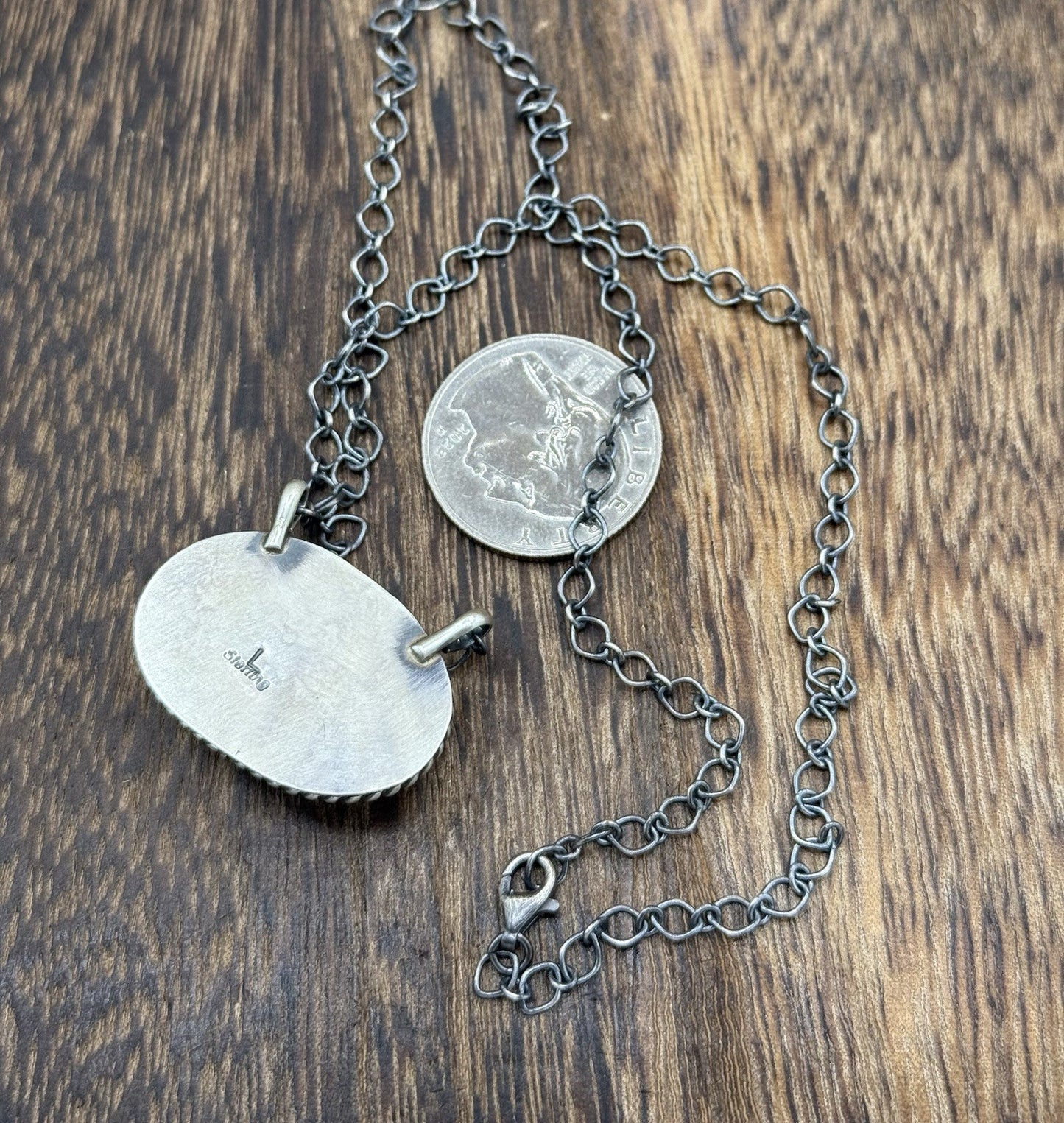 Native Navajo Handmade Sterling Silver Golden Hills Turquoise Bar Necklace 18”