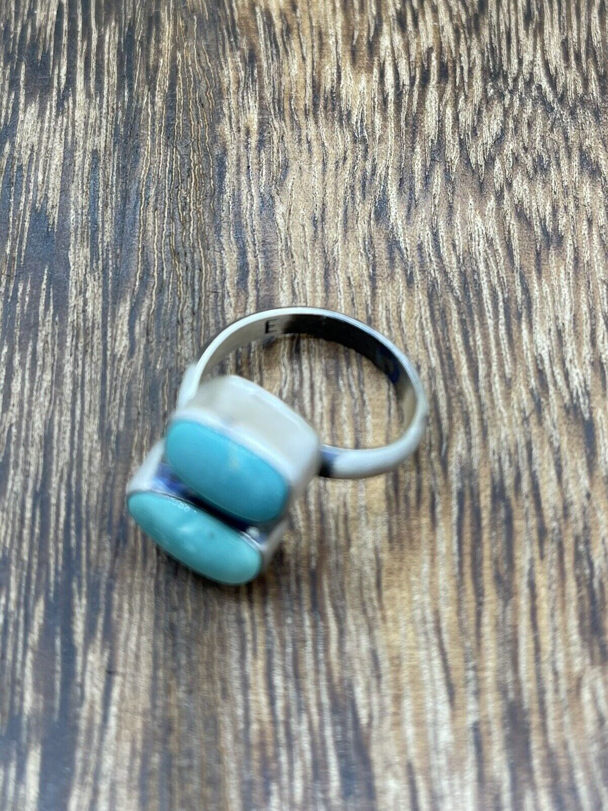 Native American Navajo Handmade Sterling Silver Turquoise Adjustable Ring 6 To 8