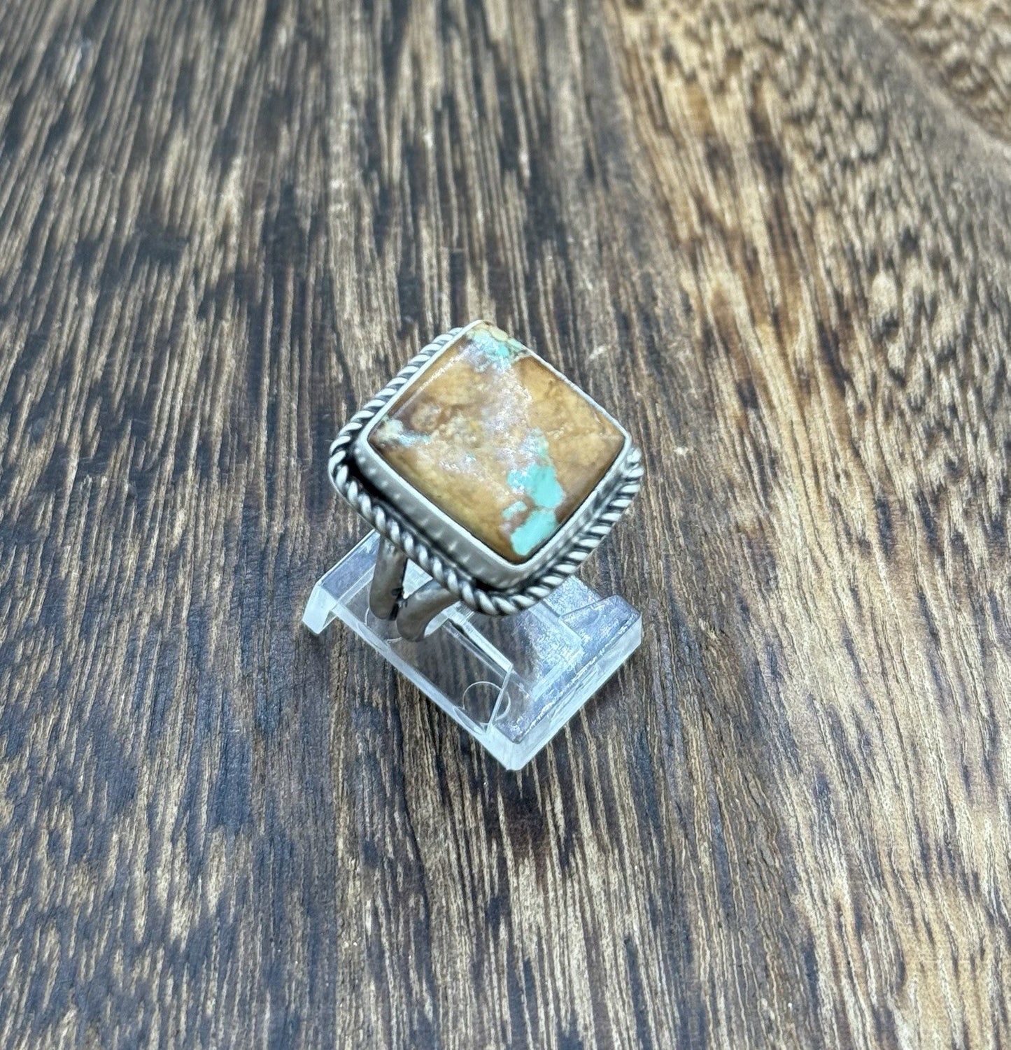 Native American Navajo Handmade Sterling Silver Royston Turquoise Ring Size 7