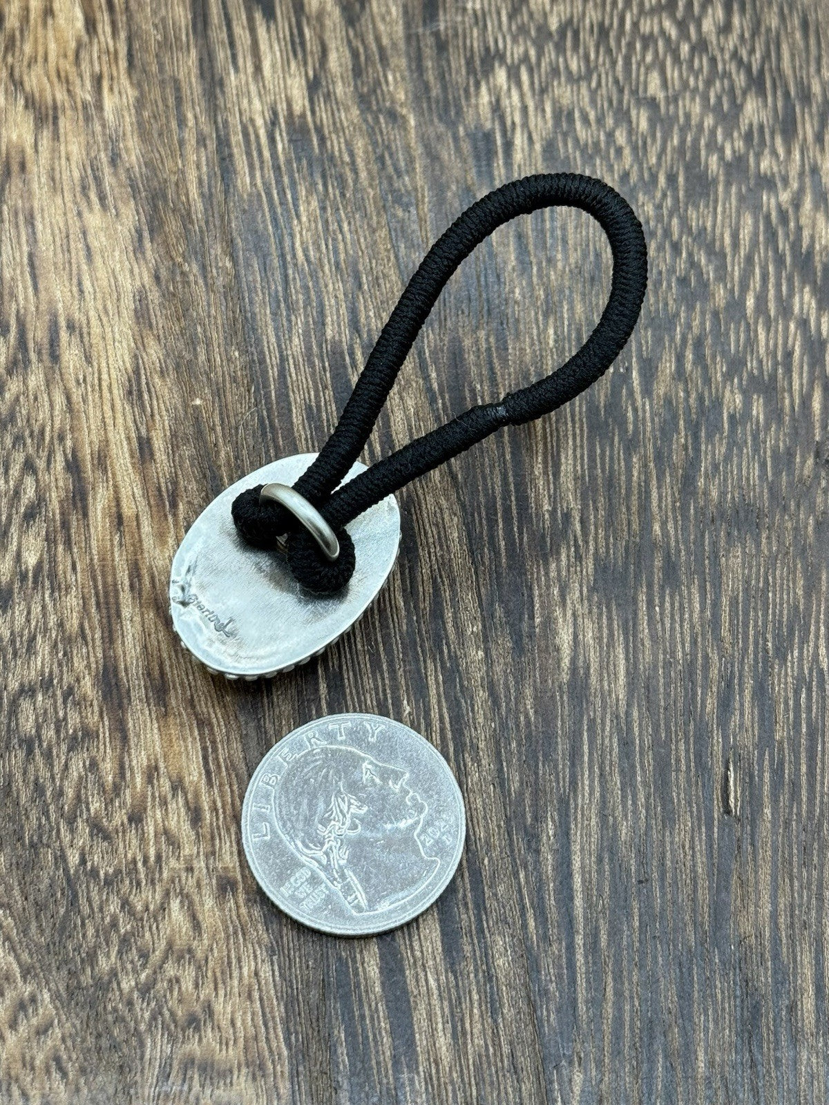 Native Navajo Handmade Sterling Silver Violet Rose & Blue Dahlia Hair Tie