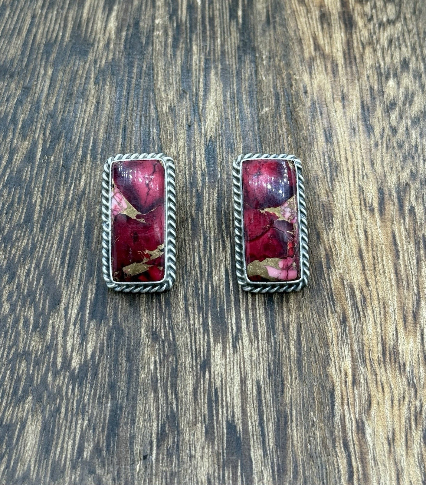 Native Navajo Handmade Sterling Silver Dahlia Rose Stud Earrings