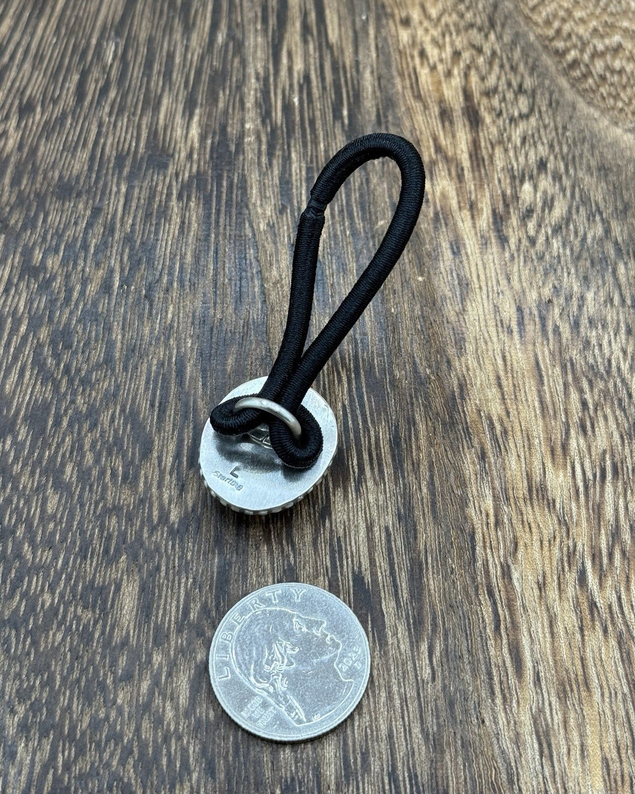 Native American Navajo Handmade Sterling Silver Blue Glacier Turquoise Hair Tie