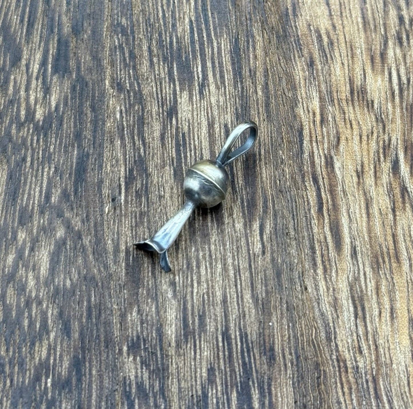 Navajo Handmade Sterling Silver Medium Flower Blossom Pendant By Lenora Garcia