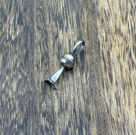 Navajo Handmade Sterling Silver Medium Flower Blossom Pendant By Lenora Garcia