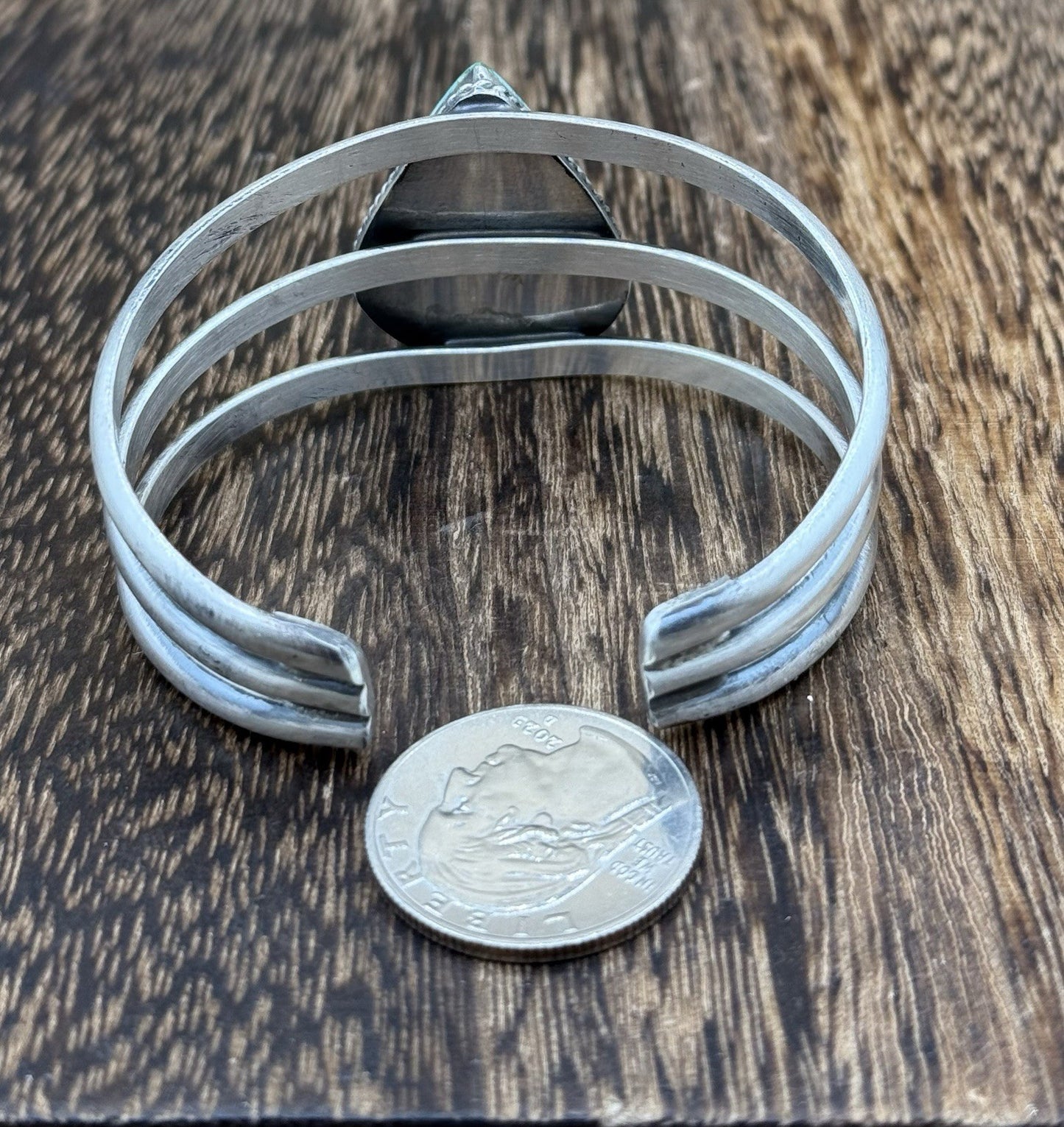 Native American Navajo Handmade Sterling Silver Royston Turquoise Cuff Bracelet