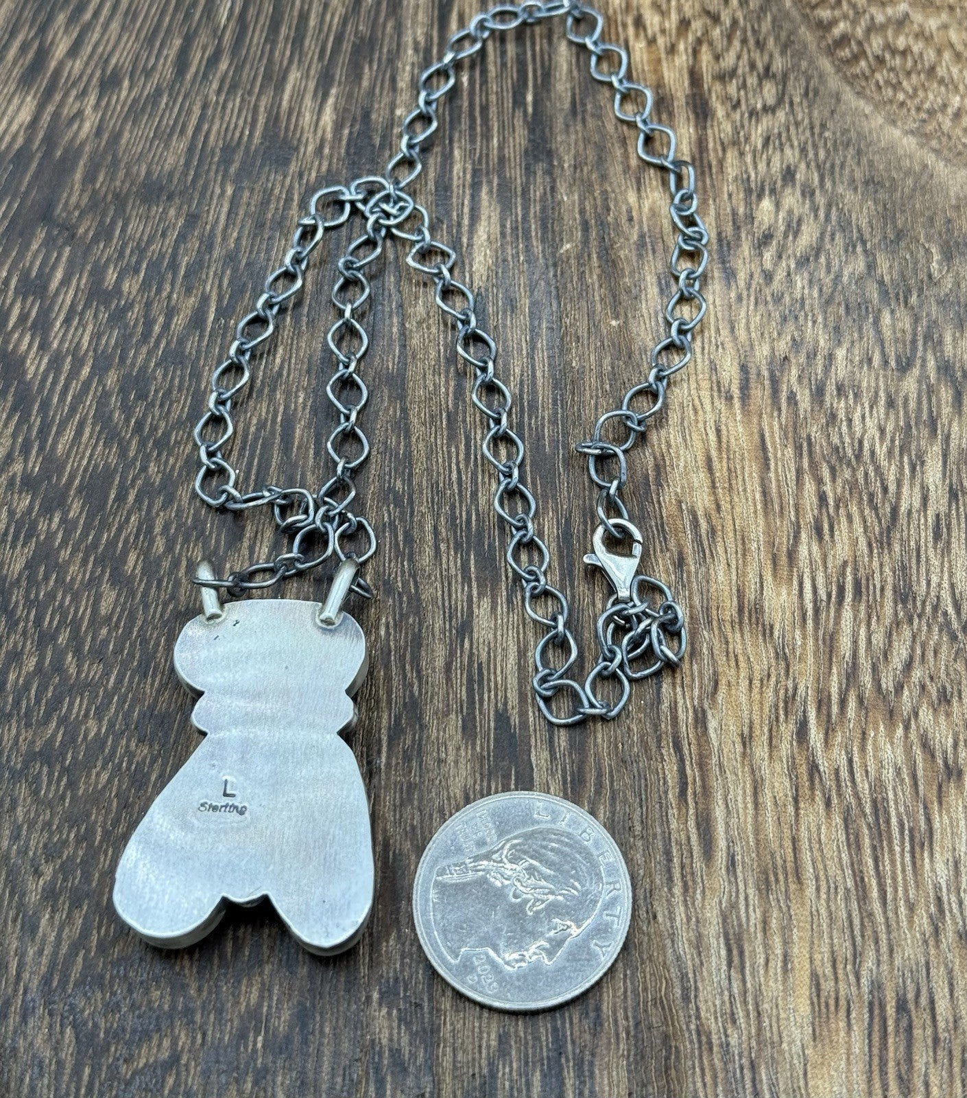 Navajo Handmade Sterling Silver Multi stone Turquoise  Cluster Bar Necklace 18”