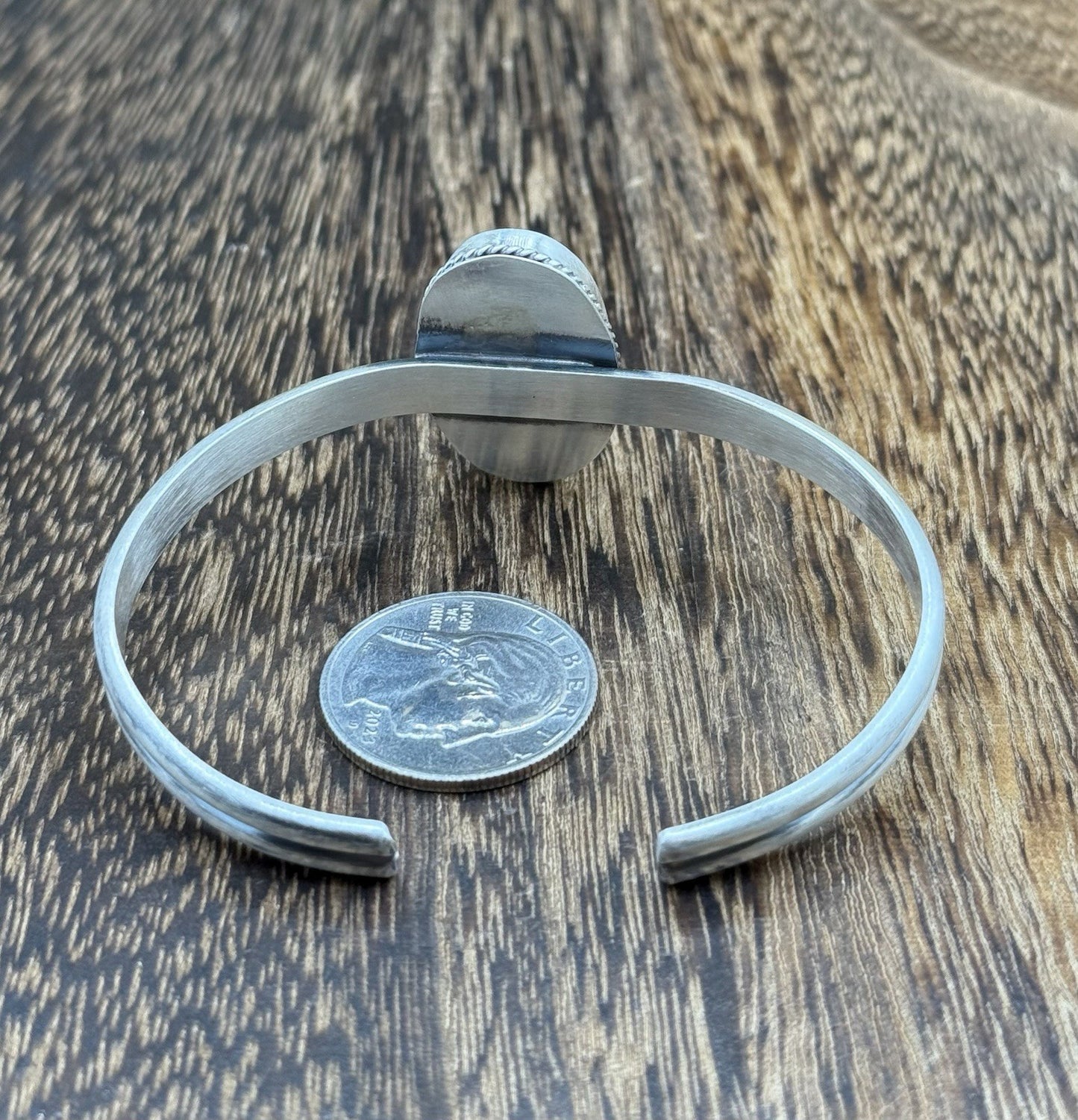 Navajo Handmade Sterling Silver Orange Spiny Oyster Stacker Cuff Bracelet