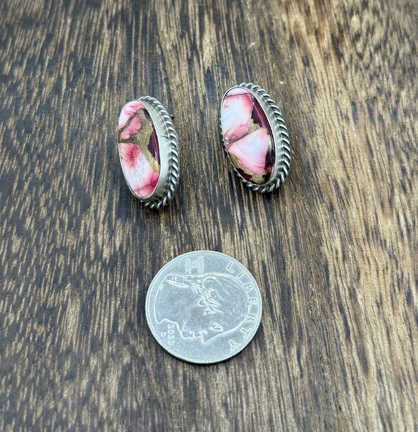 Native Navajo Handmade Sterling Silver Dahlia Rose Stud Earrings