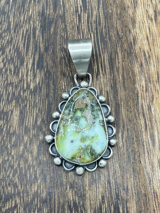 Native American Indian Navajo Handmade Sterling Silver Palomino Pendant