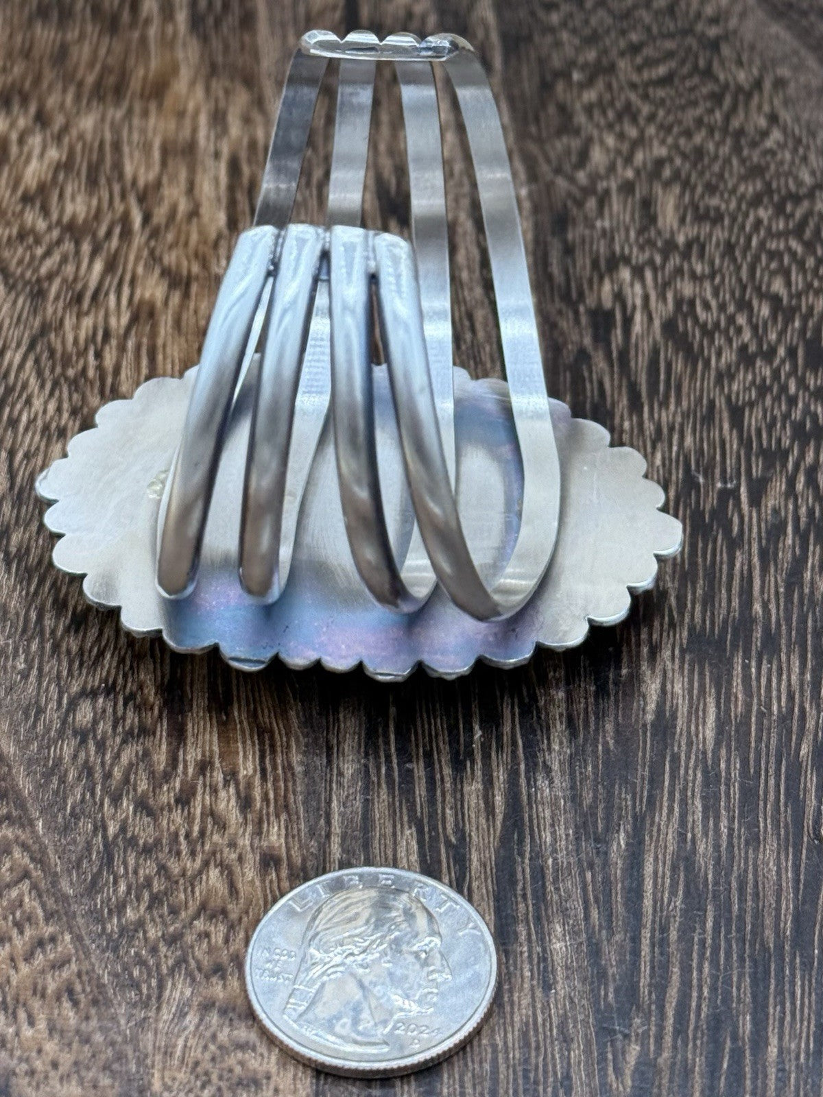 Native Navajo Handmade Sterling Silver Royston Turquoise Old Look Cuff Bracelet