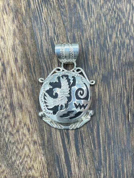 Native American Sterling Silver Navajo Handmade Pendant