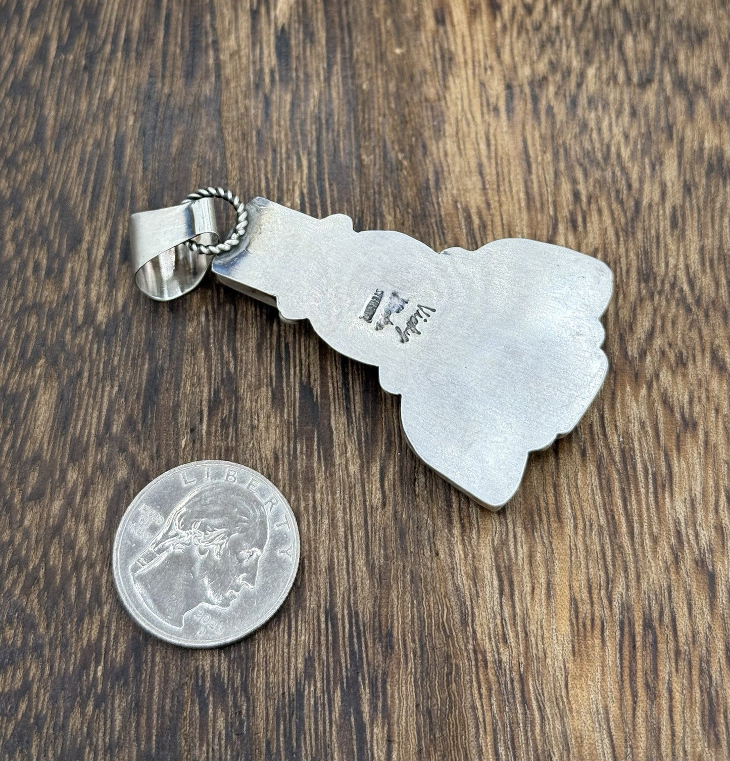 Native Navajo Handmade Sterling Silver Multi Spiny Oyster Shell Cluster Pendant