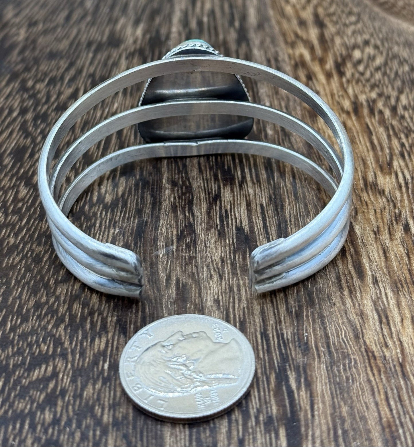 Native American Navajo Handmade Sterling Silver Royston Turquoise Cuff Bracelet