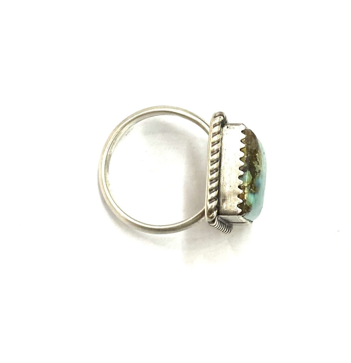 Native American Sterling Silver Navajo Handmade Natural Turquoise Ring Size 6