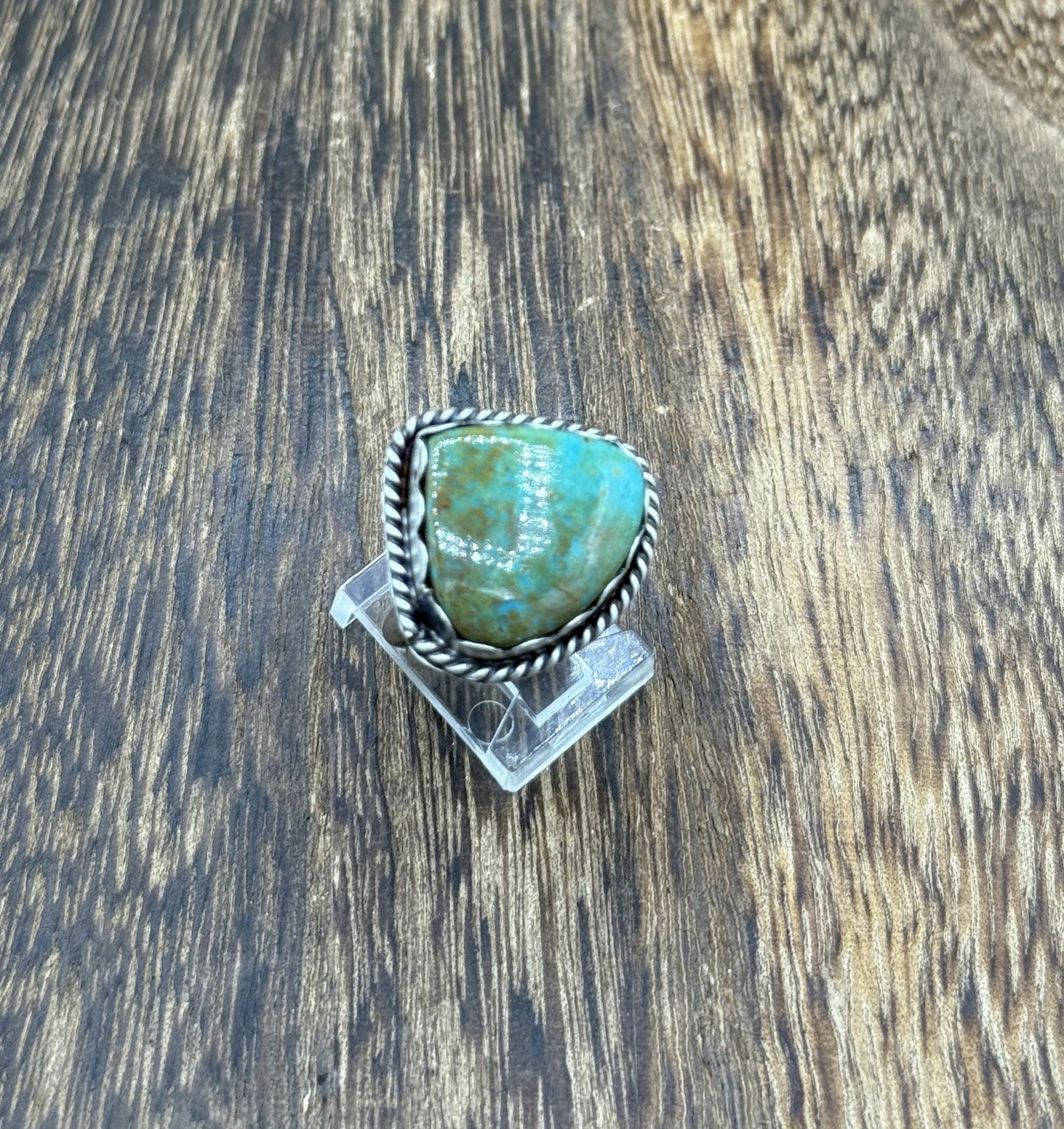 Native American Navajo Handmade Sterling Silver Royston Turquoise Ring Size 7