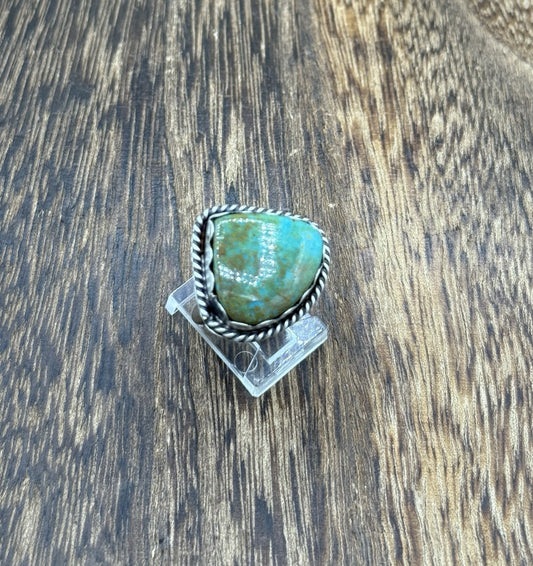 Native American Navajo Handmade Sterling Silver Royston Turquoise Ring Size 7