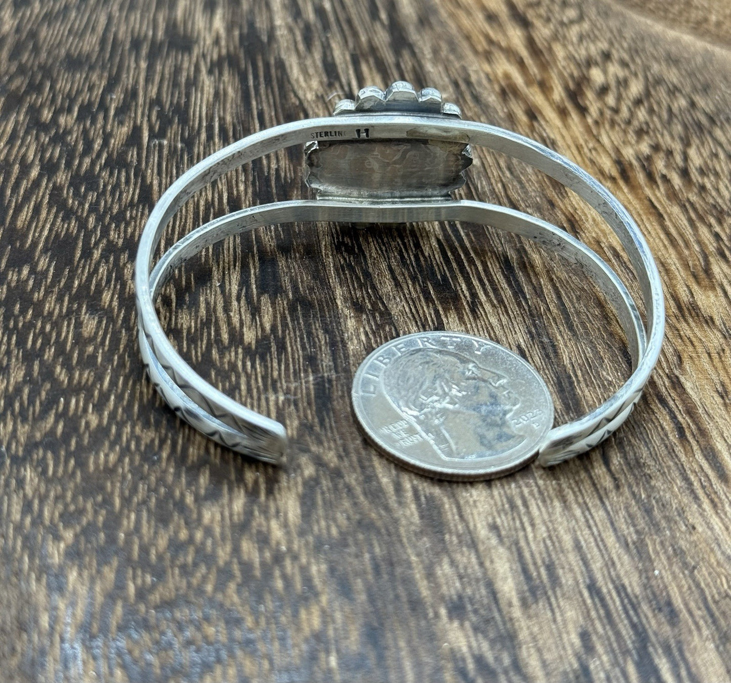 Native Navajo Handmade Sterling Silver Sonoran Gold Turquoise Cuff Bracelet