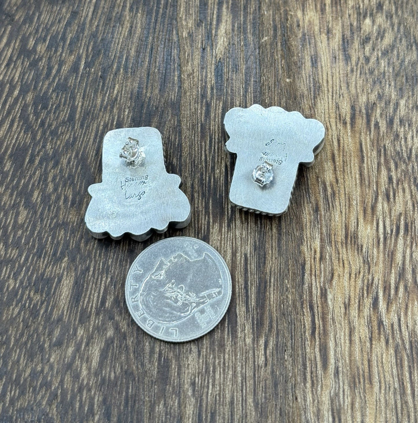 Navajo Handmade Sterling Silver Multi Color Spiny Pink Shell Cluster Earrings