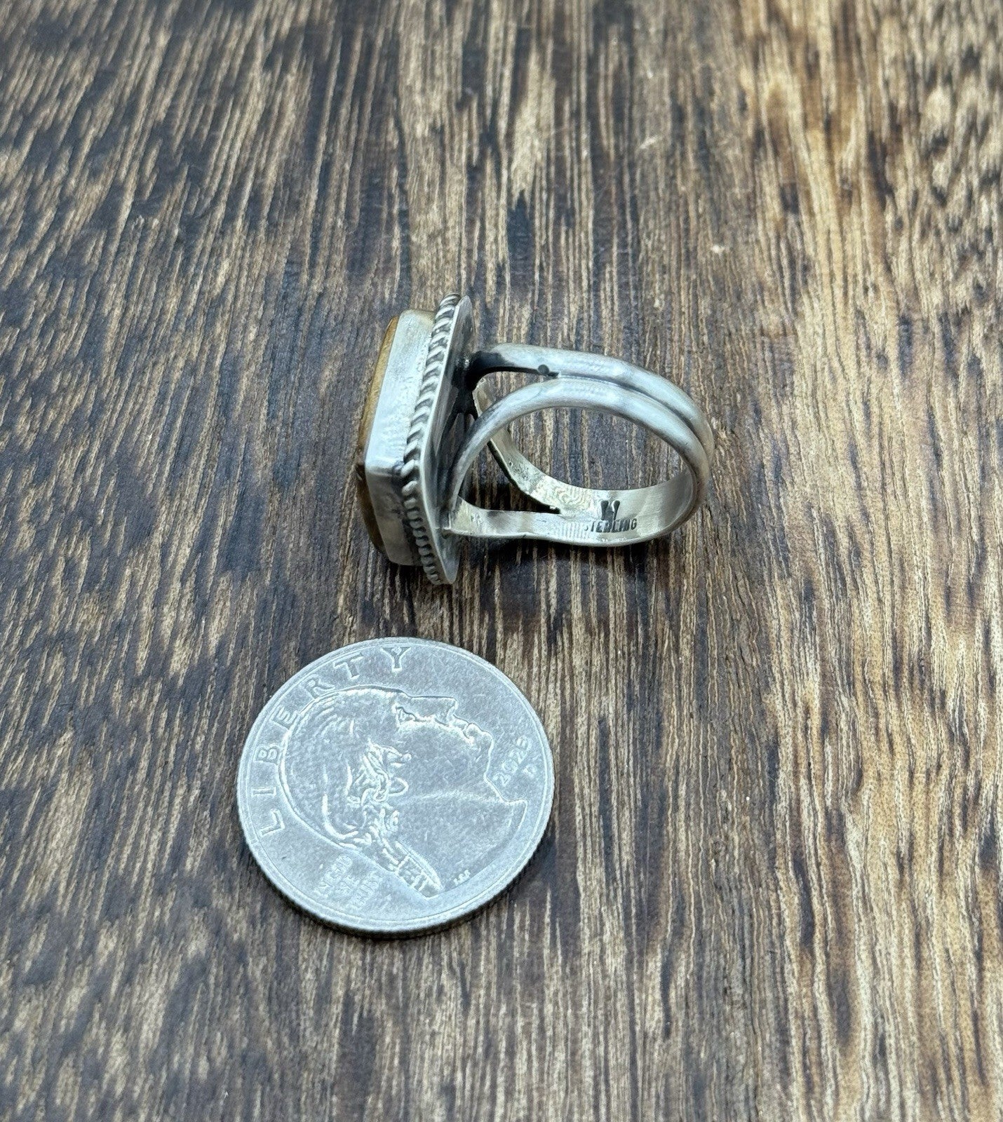 Native American Navajo Handmade Sterling Silver Royston Turquoise Ring Size 7