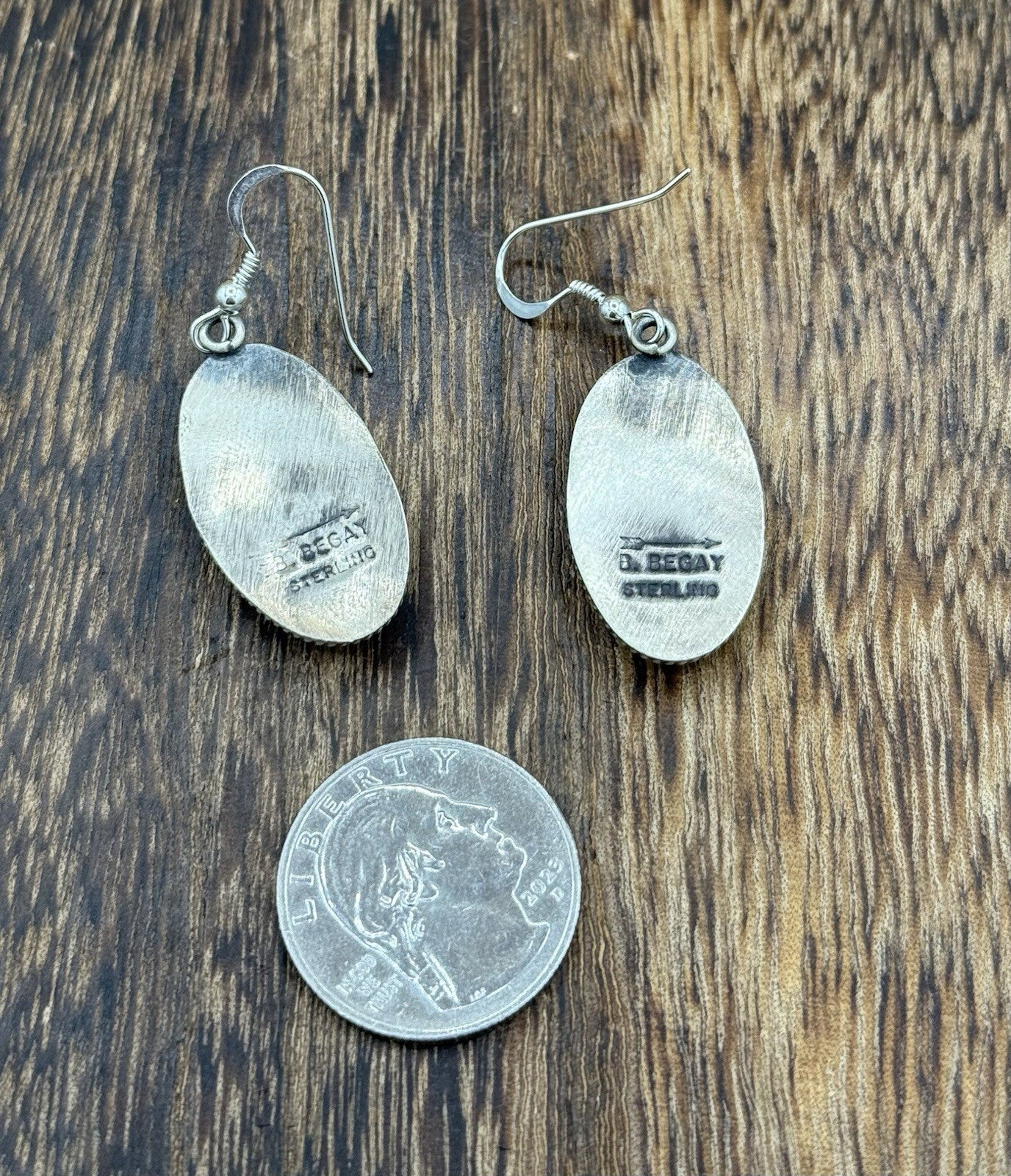 Navajo Handmade Sterling Silver Violet Rose & Blue Dahlia Dangle Drop Earrings