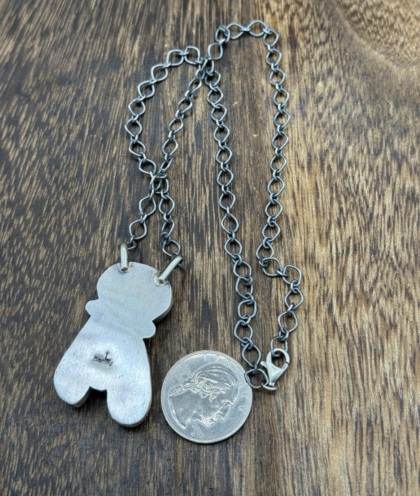 Navajo Handmade Sterling Silver Multi stone Turquoise  Cluster Bar Necklace 18”