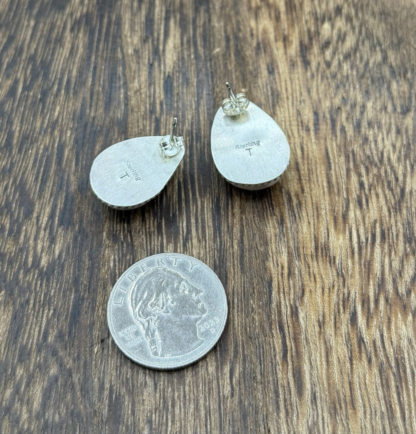 Native Navajo Handmade Sterling Silver Golden Hills Turquoise Post Stud Earrings