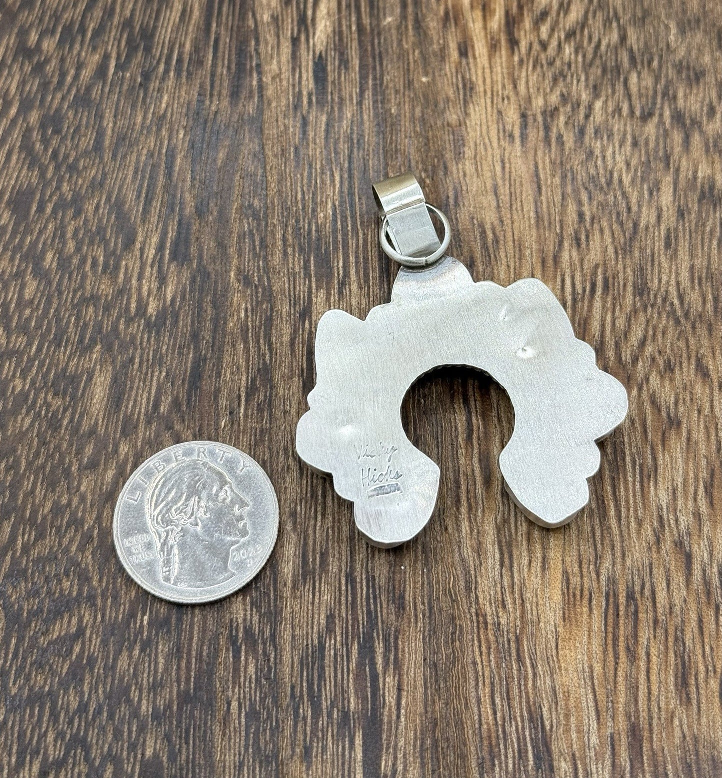 Native Navajo Handmade Sterling Silver Blue Ridge Turquoise Cluster Naja Pendant