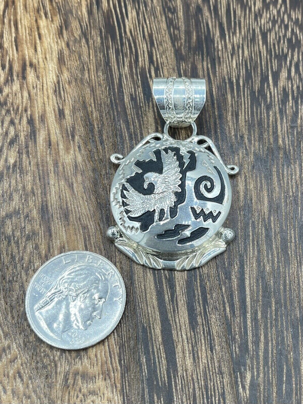 Native American Sterling Silver Navajo Handmade Pendant