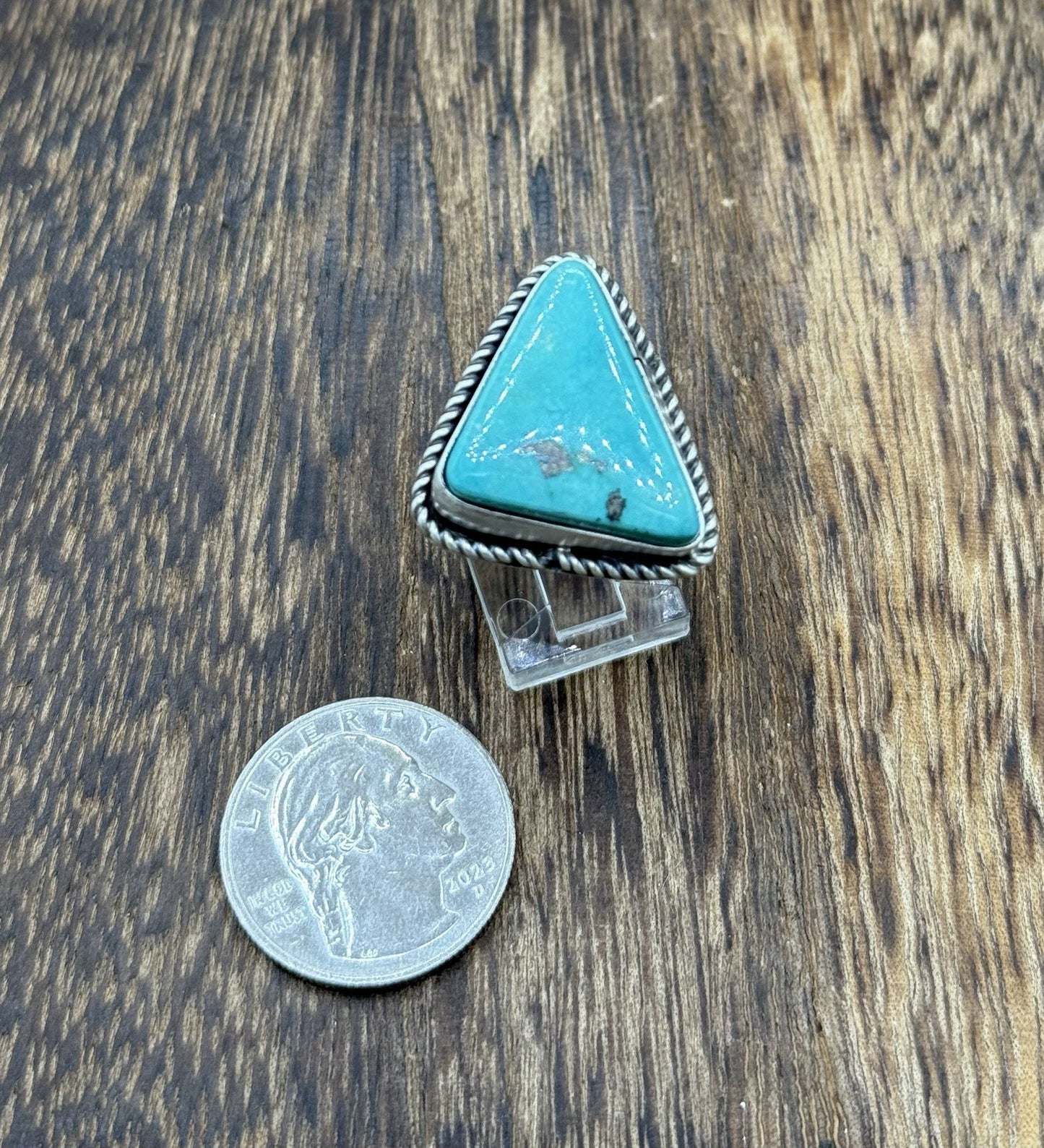 Native American Navajo Handmade Sterling Silver Royston Turquoise Ring Size 8