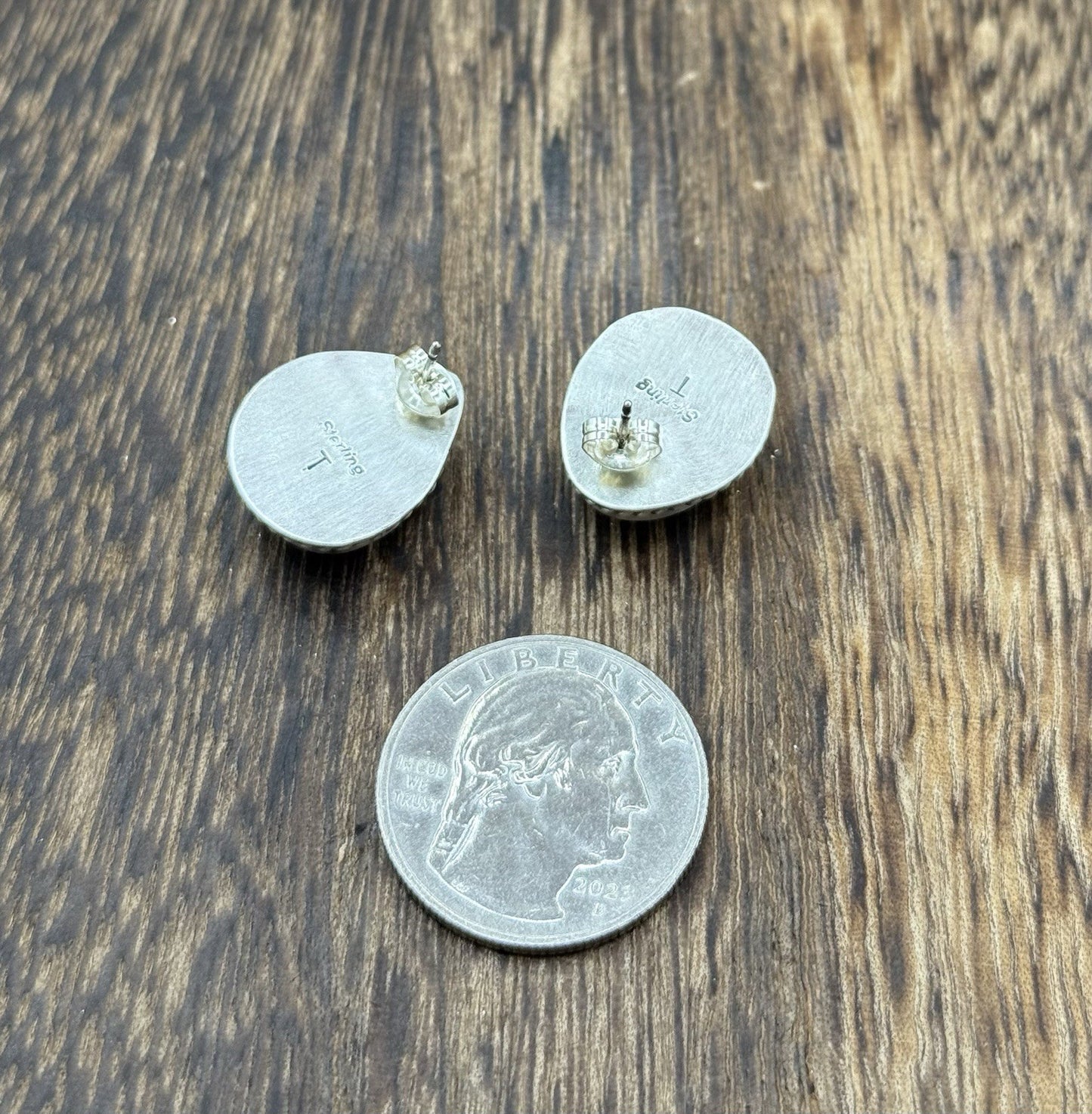 Native Navajo Handmade Sterling Silver Golden Hills Turquoise Post Stud Earrings
