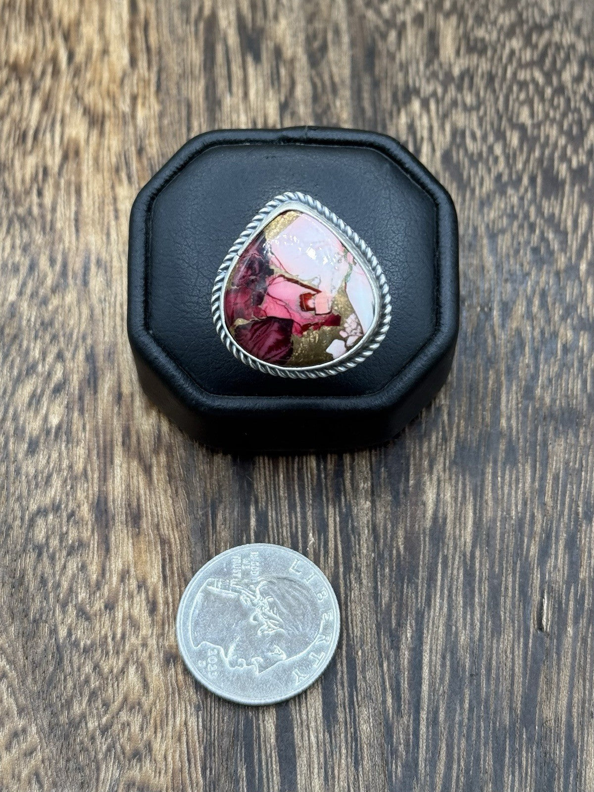 Navajo Handmade Sterling Silver Dahlia Rose Adjustable Ring  Size 7 To 10