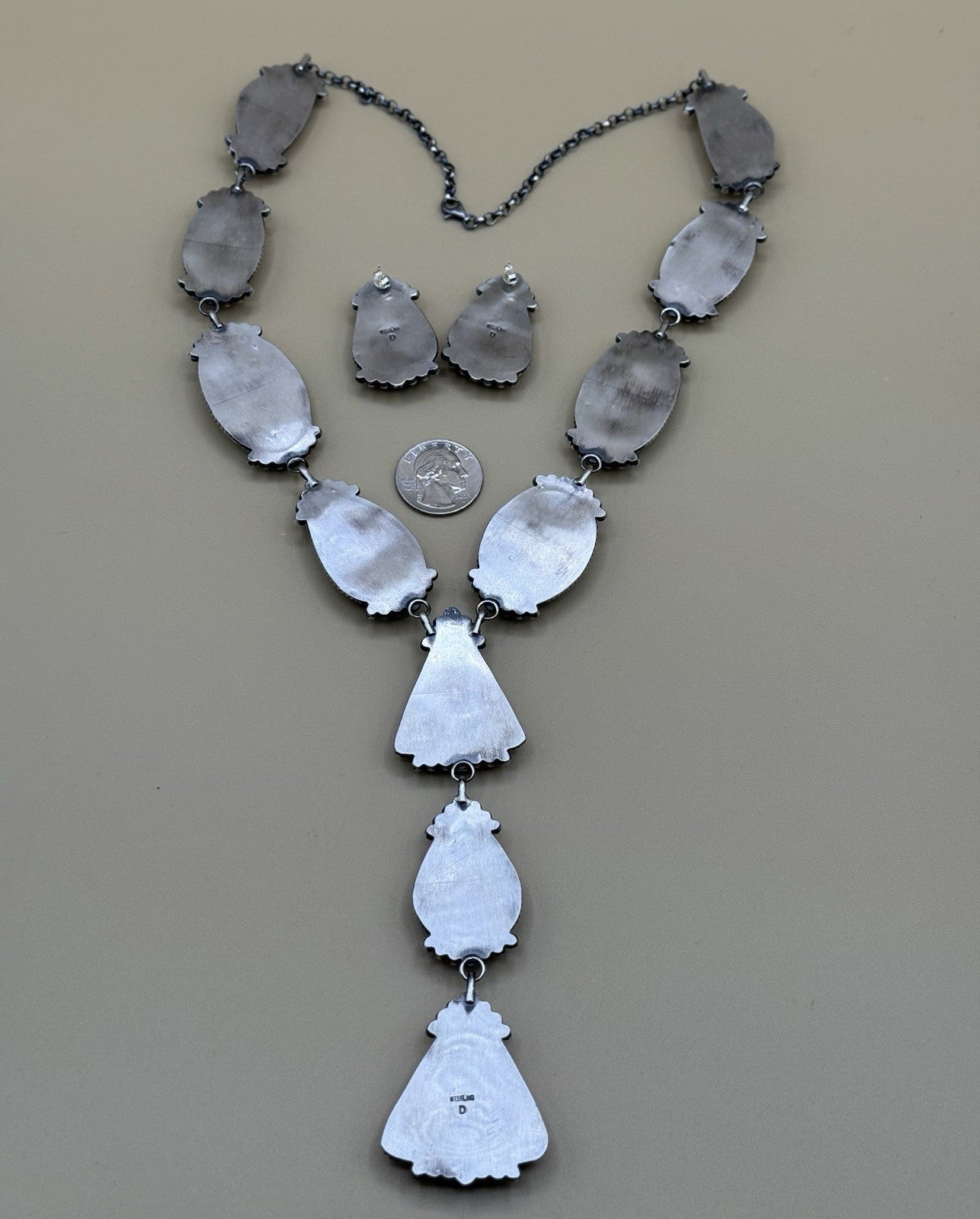 Native Navajo Handmade Sterling Silver Pink Conch Shell Y Lariat Necklace 25”
