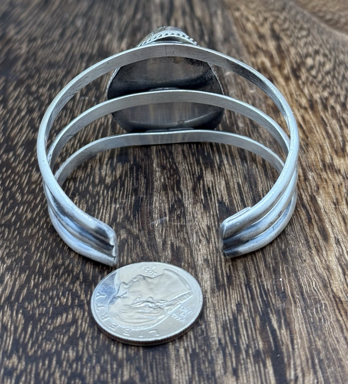 Native American Navajo Handmade Sterling Silver Royston Turquoise Cuff Bracelet